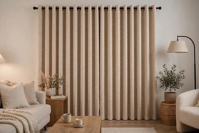 Anydrape Light Pawn Velvet Blackout Curtains – High‑Quality Modern Luxury Drapes for Living Room, Bedroom & Dining Windows