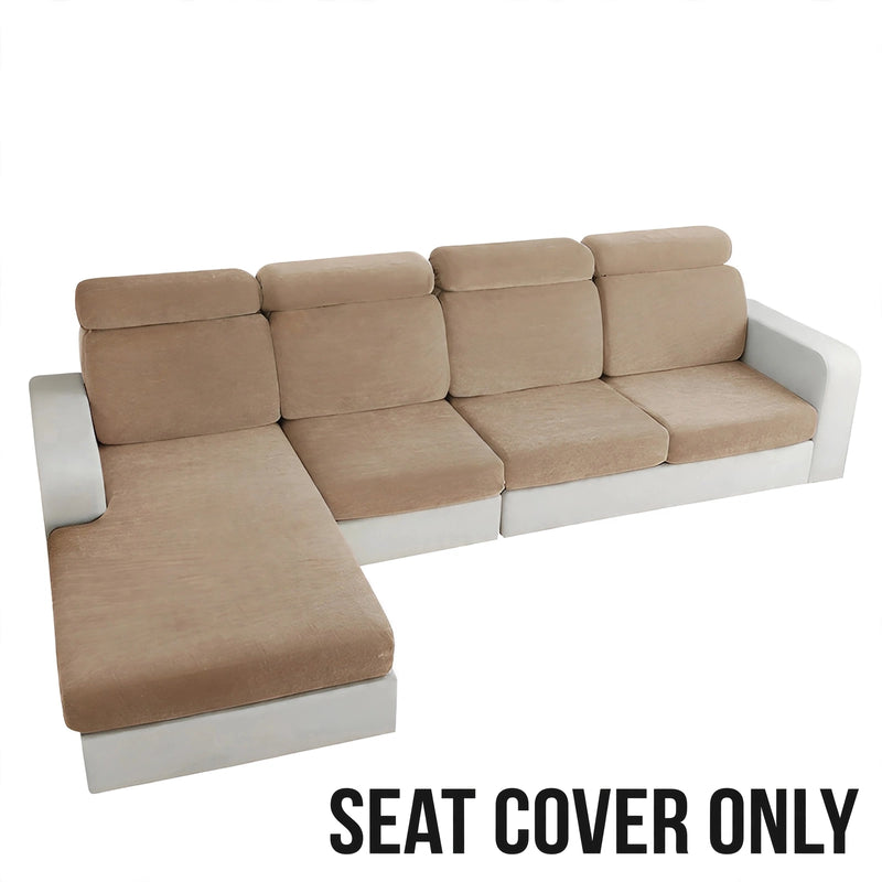 Anyseat L‑Shape Sofa Cover Coffee Chenille Polyester Thick Stretchable Cushion Protector for Living Room