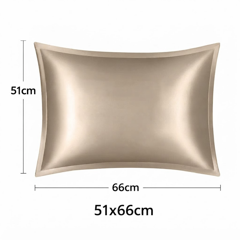 ANYHOUZ Pillowcase 51x66cm Gold Pure Real Silk For Comfortable And Relaxing Home Bed