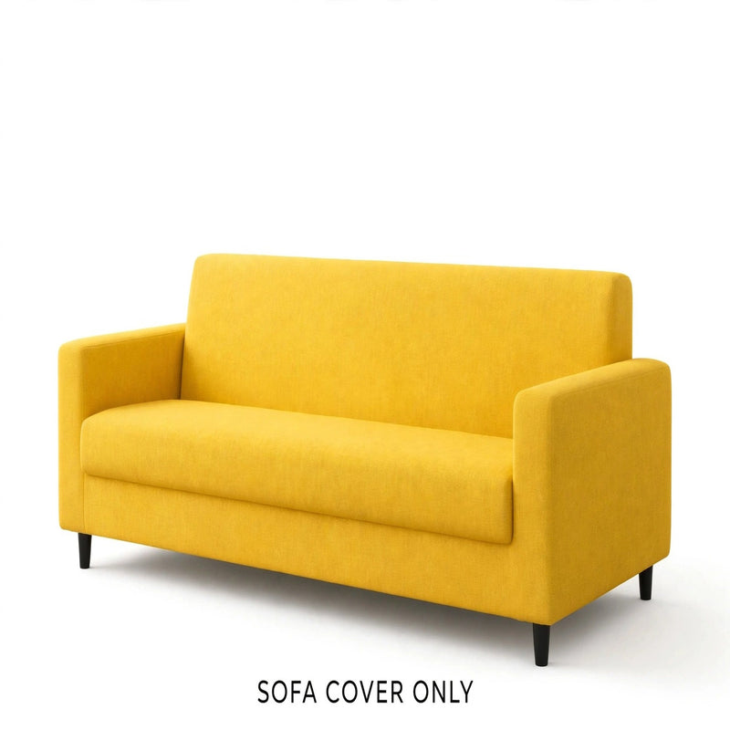 Anyseat 4-Seater Sofa Cover – Plain Yellow Style Slipcover for Living Room Chair Protection