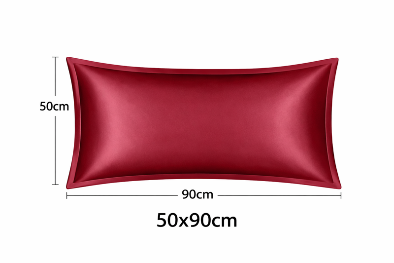 ANYHOUZ Wine Red Pure Silk Pillowcase 50x90cm Soft Smooth Luxury Bedding