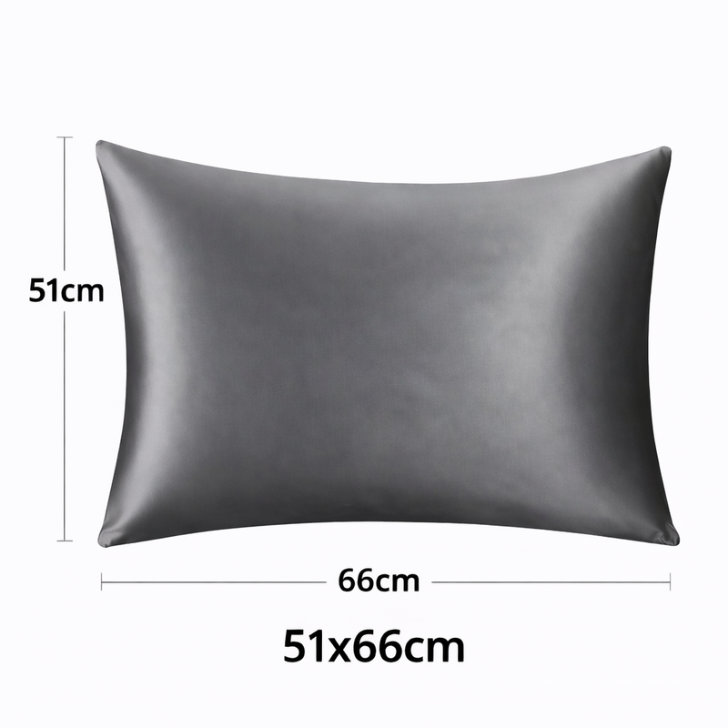 ANYHOUZ Dark Gray Mulberry Silk Pillowcase 50x75cm Luxury Soft Bedding