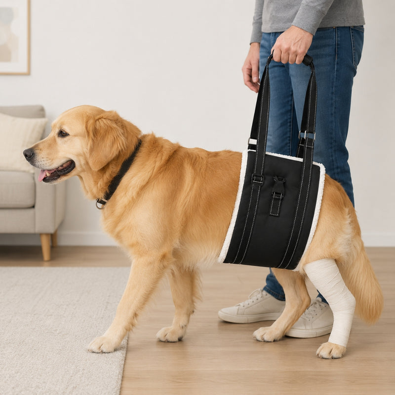 Black Adjustable Dog Lift Harness – Support & Recovery Aid for Large and Senior Dogs