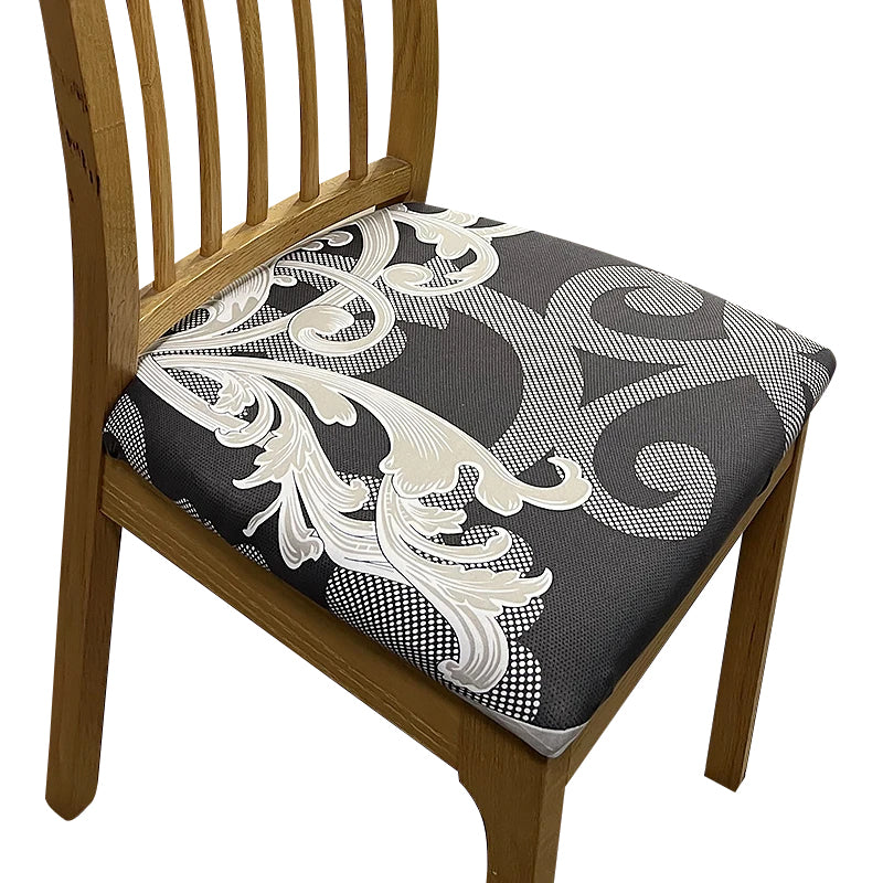 Anyseat Chair Cover Dark Grey Petal Print Stretch Seat Cover for Home Dinning Kitchen Washable Removable