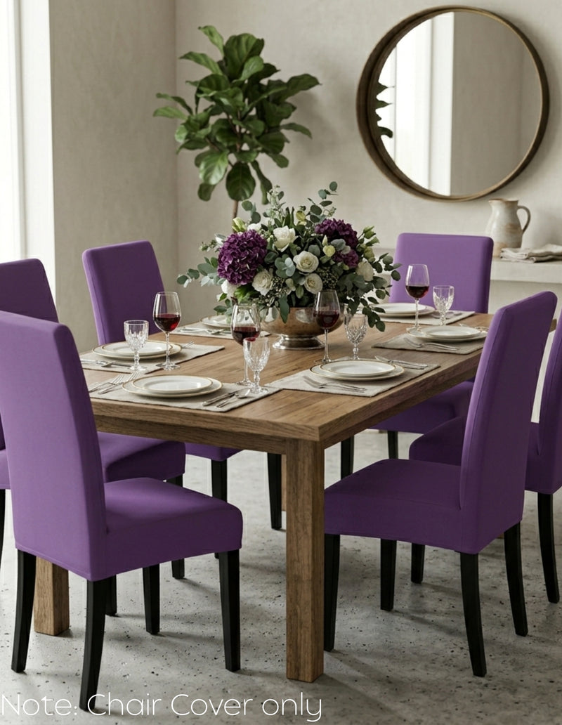 Anyseat Purple Chair Cover – Waterproof Elastic Slipcover with Anti‑Dirt Protection for Dining Room, Kitchen, Wedding, Hotel, Banquet & Restaurant
