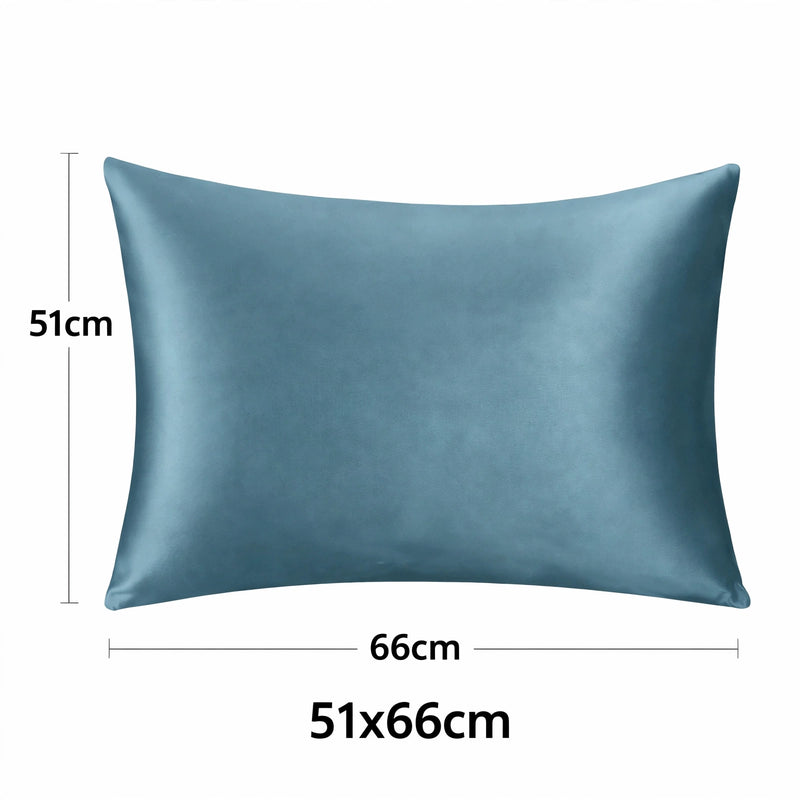 ANYHOUZ Pillowcase 51x66cm Blue Gray Set with Eye Mask Natural Mulberry Silk for Comfortable and Relaxing Home Bed
