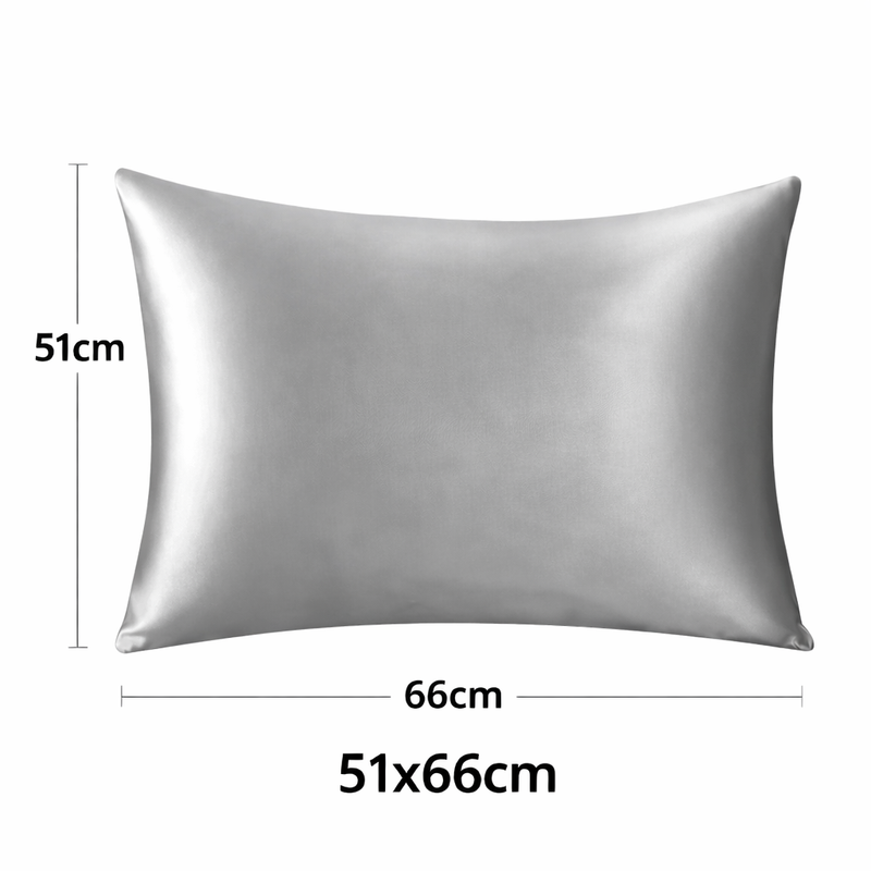 ANYHOUZ Pillowcase 51x66cm Light Gray Natural Mulberry Silk For Comfortable And Relaxing Home Bed