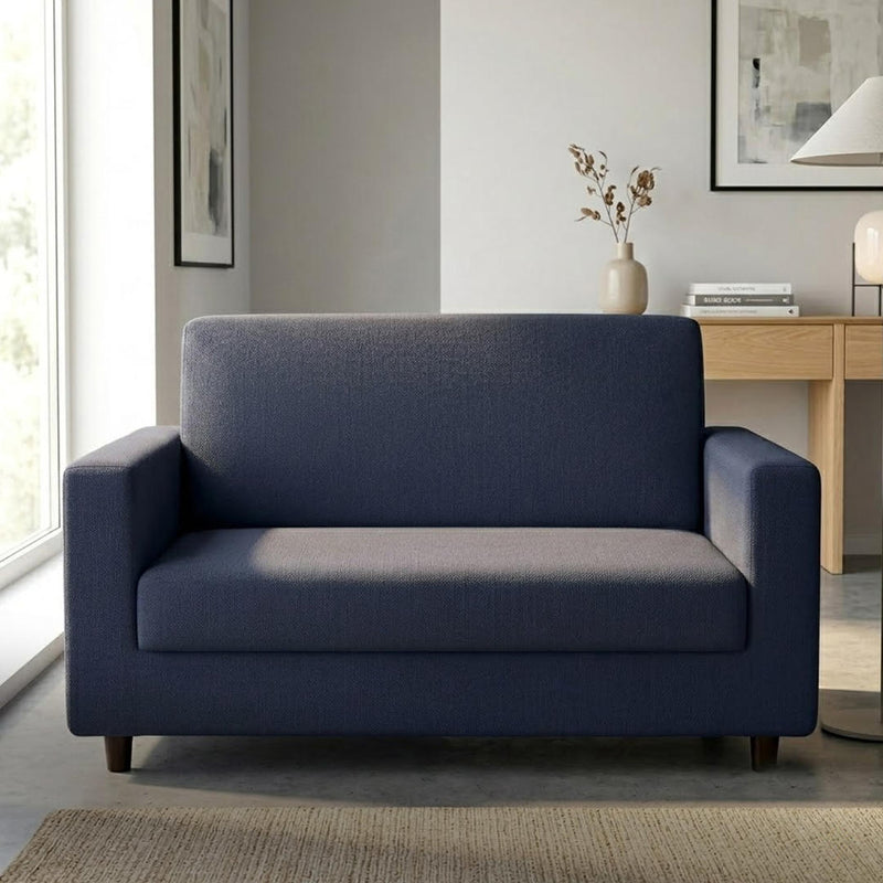 Anyseat 2-Seater Sofa Cover – Plain Navy Blue Style Slipcover for Living Room Chair Protection
