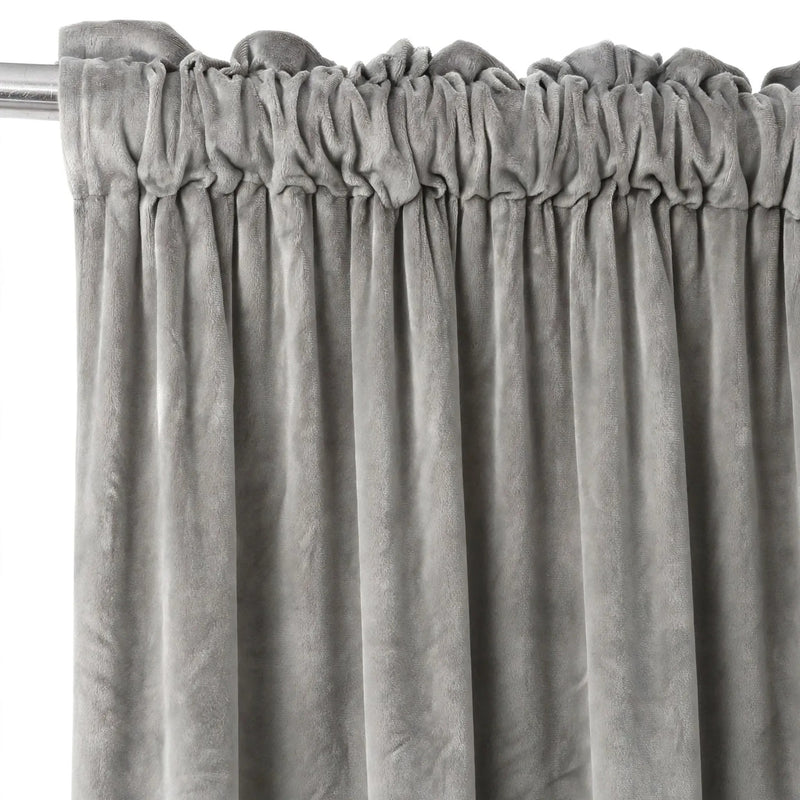 Anydrape Light Gray Velvet Blackout Curtains – High‑Quality Modern Luxury Drapes for Living Room, Bedroom & Dining Windows