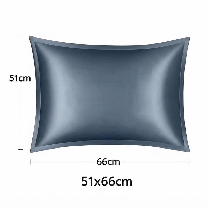 ANYHOUZ Pillowcase 51x66cm Blue Gray Pure Real Silk For Comfortable And Relaxing Home Bed