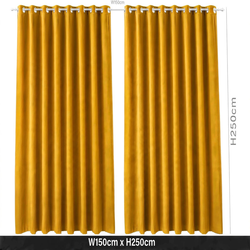 Anydrape Mustard Velvet Blackout Curtains – High‑Quality Modern Luxury Drapes for Living Room, Bedroom & Dining Windows