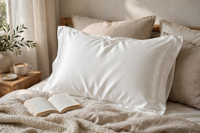Anypillow White Pure Silk Pillowcase 50x90cm Soft Smooth Luxury Bedding