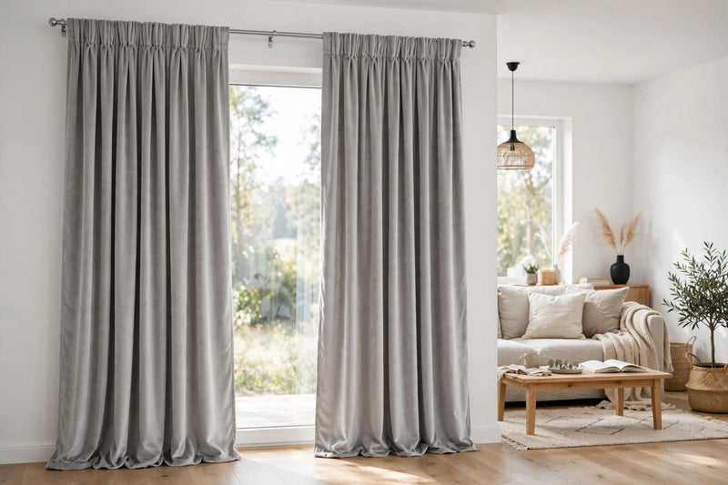 Anydrape Gray Velvet Blackout Curtains – High‑Quality Modern Luxury Drapes for Living Room, Bedroom & Dining Windows
