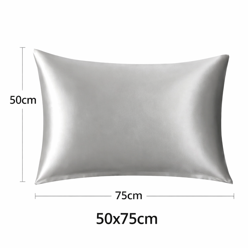 ANYHOUZ Pillowcase 50x75cm Light Gray Natural Mulberry Silk For Comfortable And Relaxing Home Bed