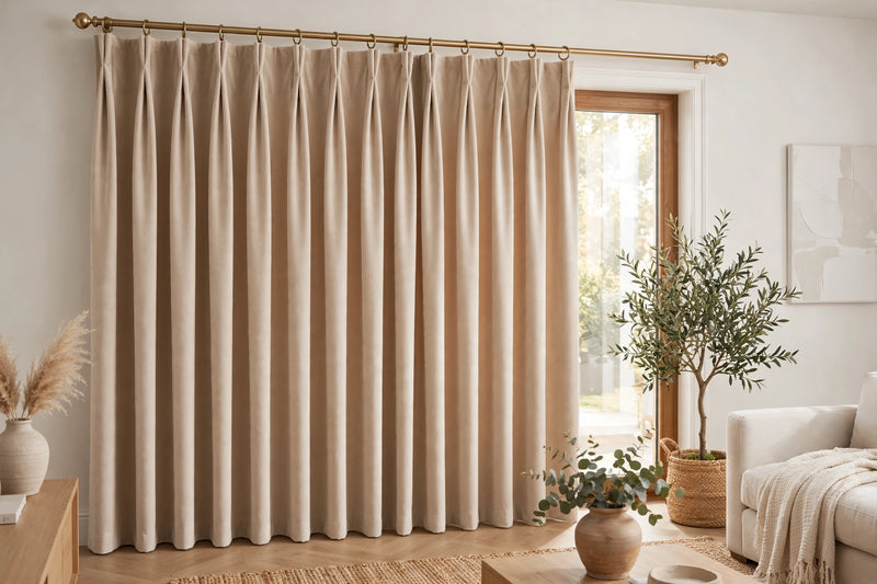Anydrape Beige Velvet Blackout Curtains – High‑Quality Modern Luxury Drapes for Living Room, Bedroom & Dining Windows