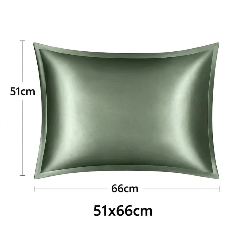 ANYHOUZ Pillowcase 51x66cm Green Natural Mulberry Silk For Comfortable And Relaxing Home Bed