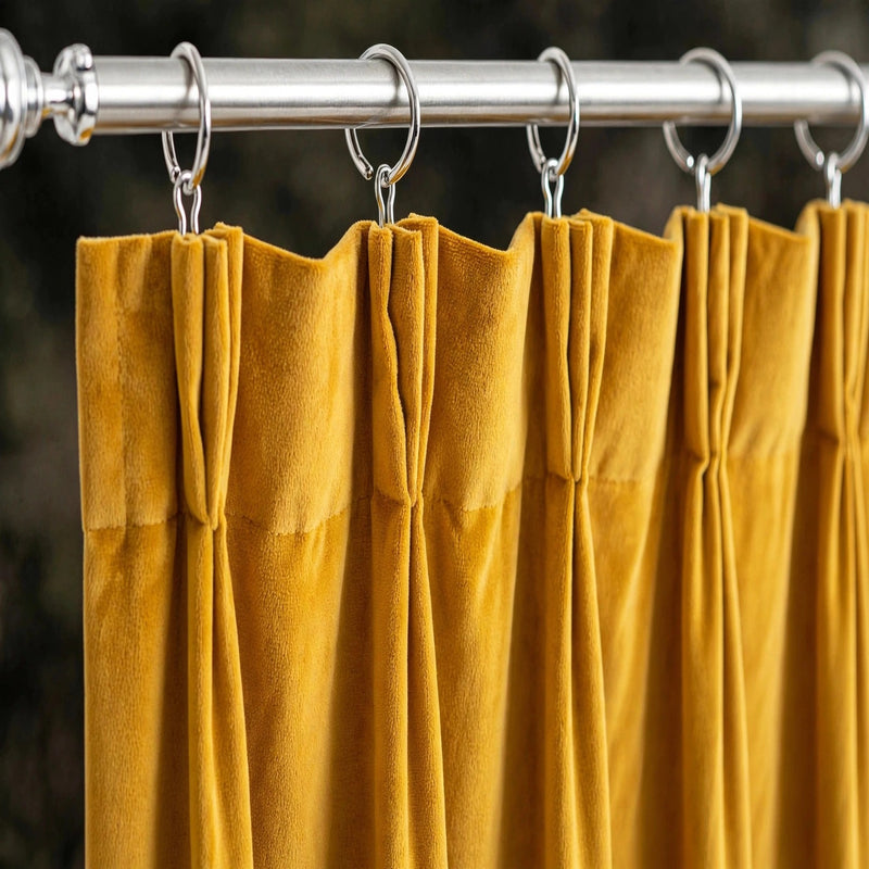 Anydrape Mustard Velvet Blackout Curtains – High‑Quality Modern Luxury Drapes for Living Room, Bedroom & Dining Windows