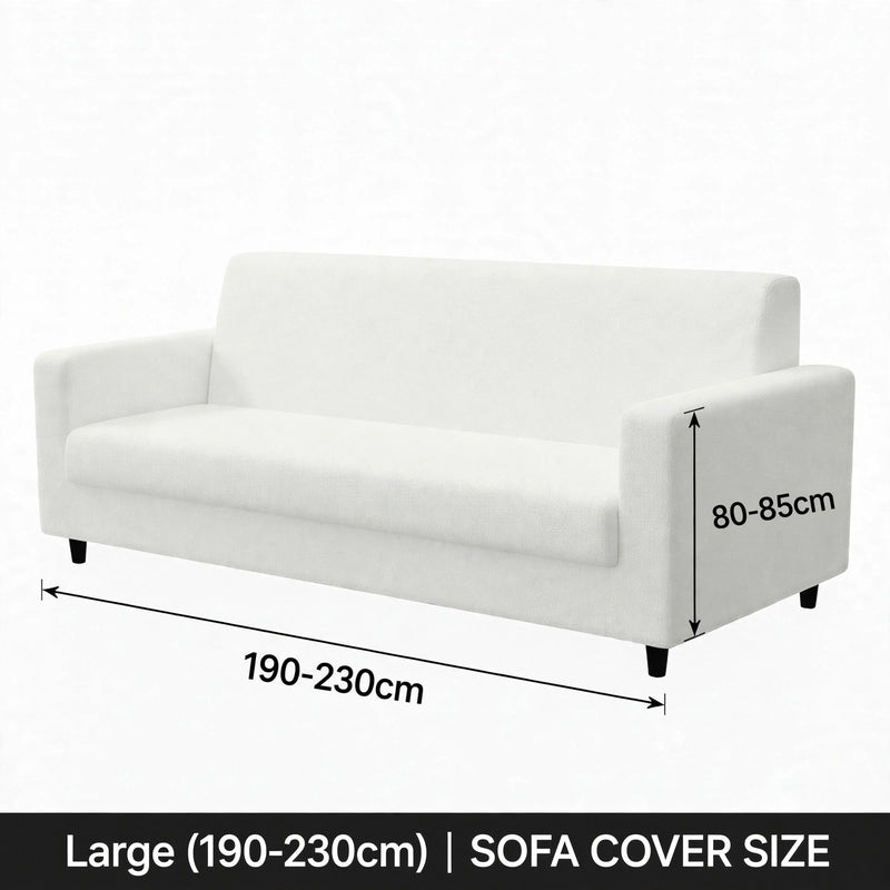 Anyseat 3-Seater Sofa Cover – Plain White Style Slipcover for Living Room Chair Protection