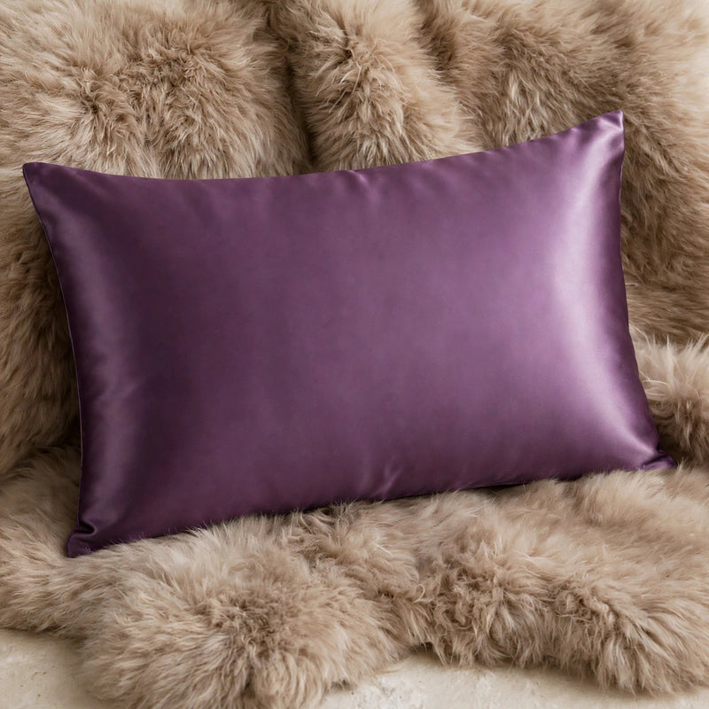 ANYHOUZ Pillowcase 50x90cm Purple Natural Mulberry Silk For Comfortable And Relaxing Home Bed
