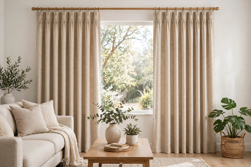 Anydrape Beige Velvet Blackout Curtains – High‑Quality Modern Luxury Drapes for Living Room, Bedroom & Dining Windows