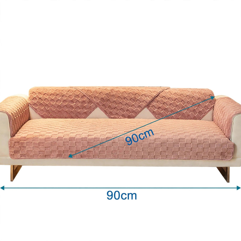 Anyseat Sofa Towel Super Soft Dark Pink Velvet Plush Non-slip Sectional Sofa Covers for Living Room Thick L-shape Couch Covers