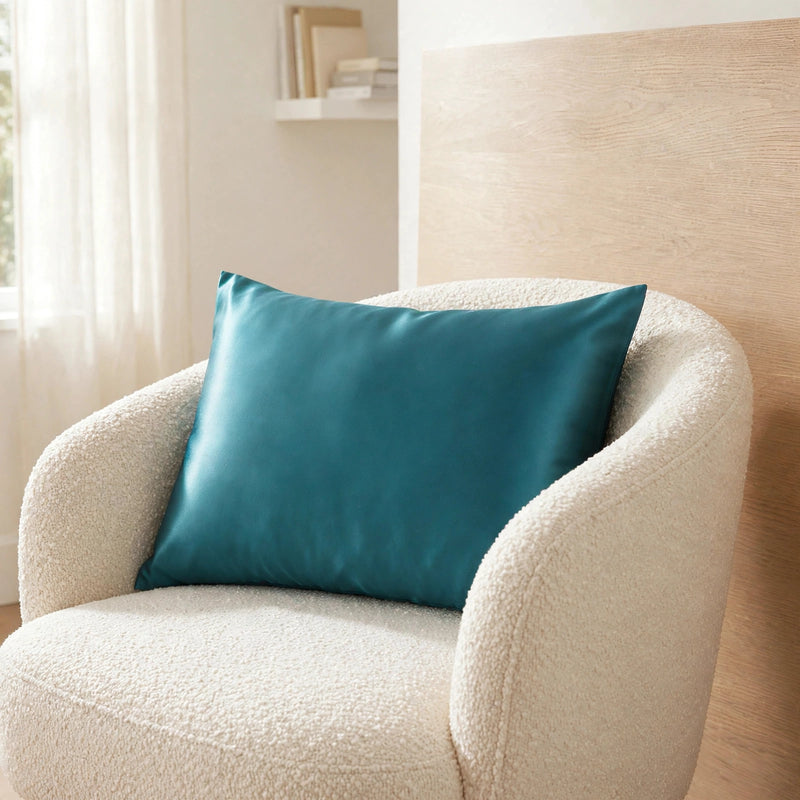 ANYHOUZ Pillowcase 50x75cm Teal Natural Mulberry Silk For Comfortable And Relaxing Home Bed