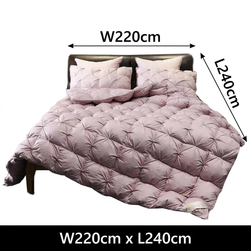 ANYHOUZ Old Rose Quilted Duvet Cover – Luxury Breathable Puffer Bed Comforter