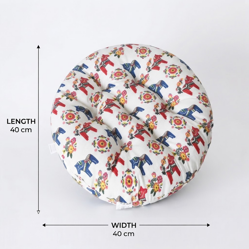 Anypillow White Mixed Print Chair Pad – Soft Seat Cushion