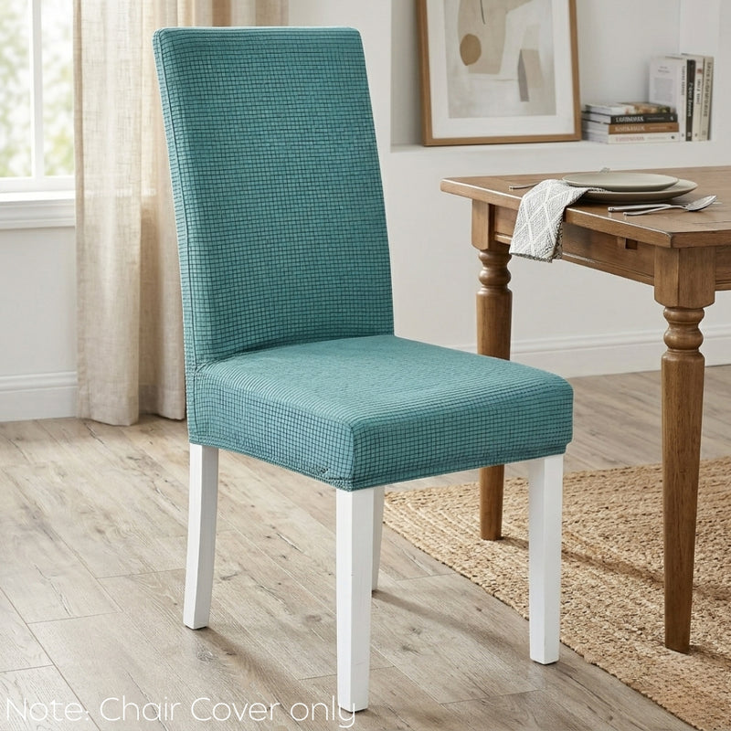 Anyseat Blue Waterproof Chair Cover – Corn Kernel Pattern Stretch Slipcover for Dining Room
