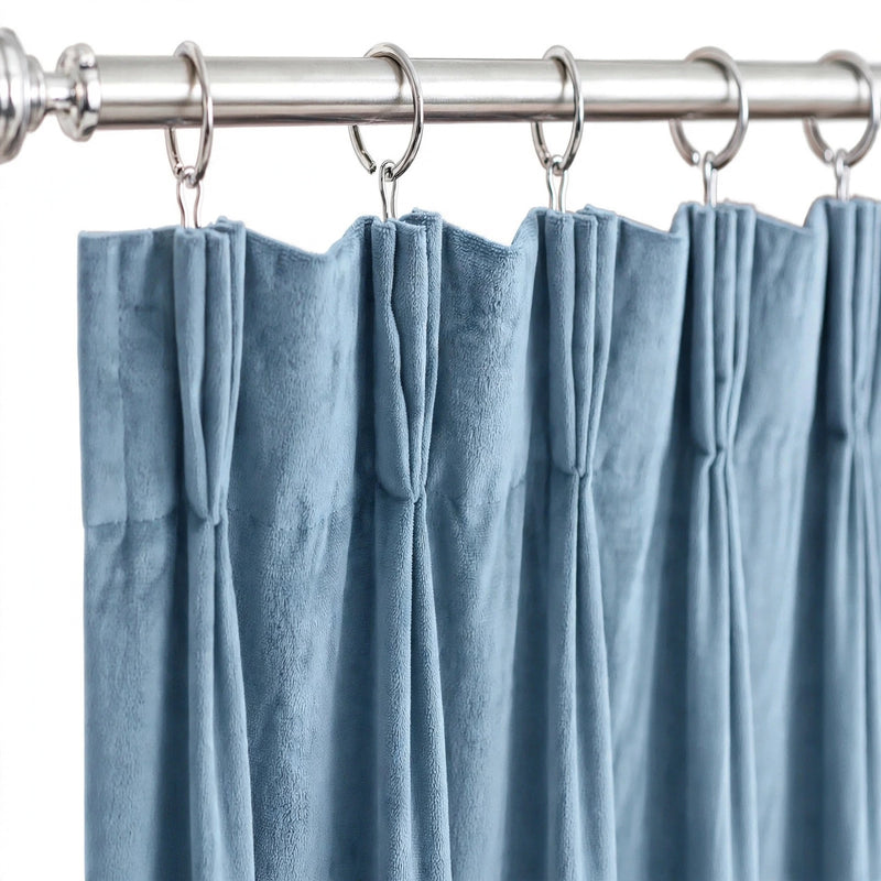 Anydrape Light Blue Velvet Blackout Curtains – High‑Quality Modern Luxury Drapes for Living Room, Bedroom & Dining Windows