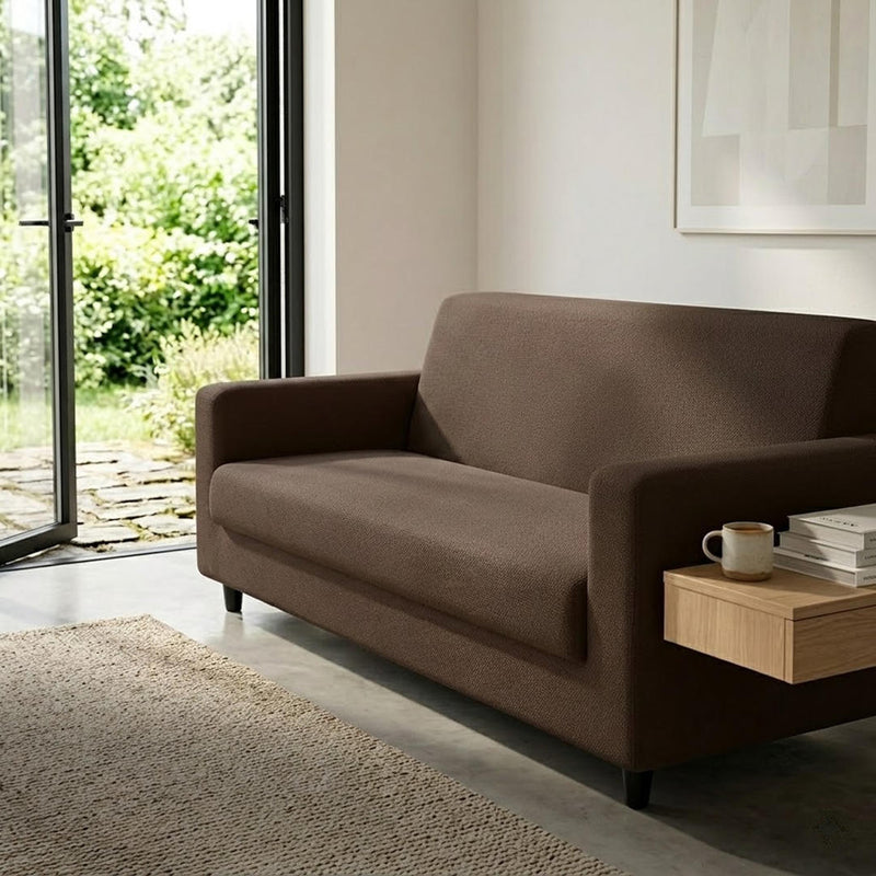 Anyseat 3-Seater Sofa Cover – Plain Coffee Style Slipcover for Living Room Chair Protection