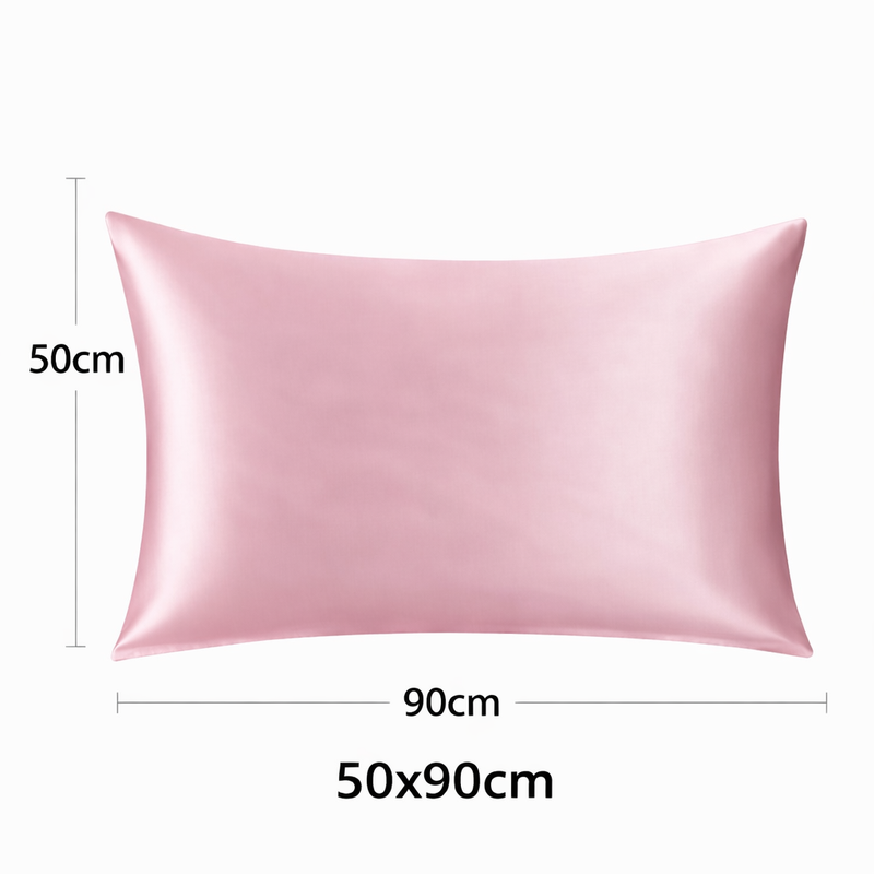 ANYHOUZ Pillowcase 50x90cm Pink Set with Eye Mask Natural Mulberry Silk for Comfortable and Relaxing Home Bed