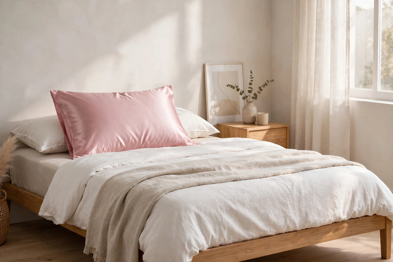 Anypillow Pink Mulberry Silk Pillowcase 50x90cm Luxury Soft Bedding