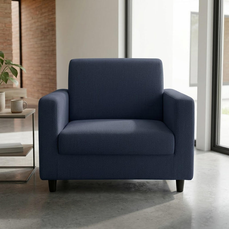 Anyseat 1-Seater Sofa Cover – Plain Navy Blue Style Slipcover for Living Room Chair Protection