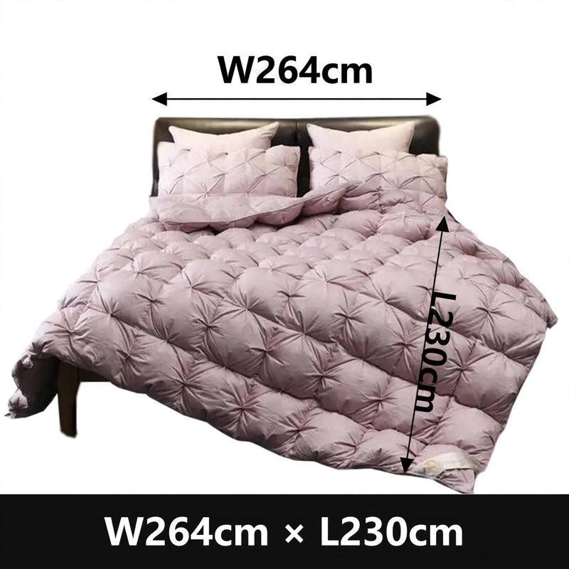 ANYHOUZ Old Rose Quilted Duvet Cover – Luxury Breathable Puffer Bed Comforter