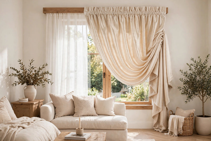 Anydrape Beige Velvet Blackout Curtains – High‑Quality Modern Luxury Drapes for Living Room, Bedroom & Dining Windows