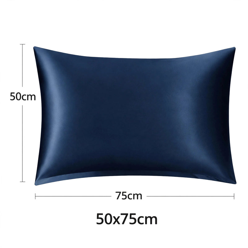 ANYHOUZ Pillowcase 50x75cm Dark Blue Natural Mulberry Silk For Comfortable And Relaxing Home Bed