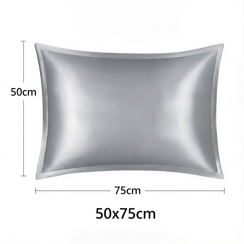 ANYHOUZ Light Gray Pure Silk Pillowcase 50x75cm Soft Smooth Luxury Bedding