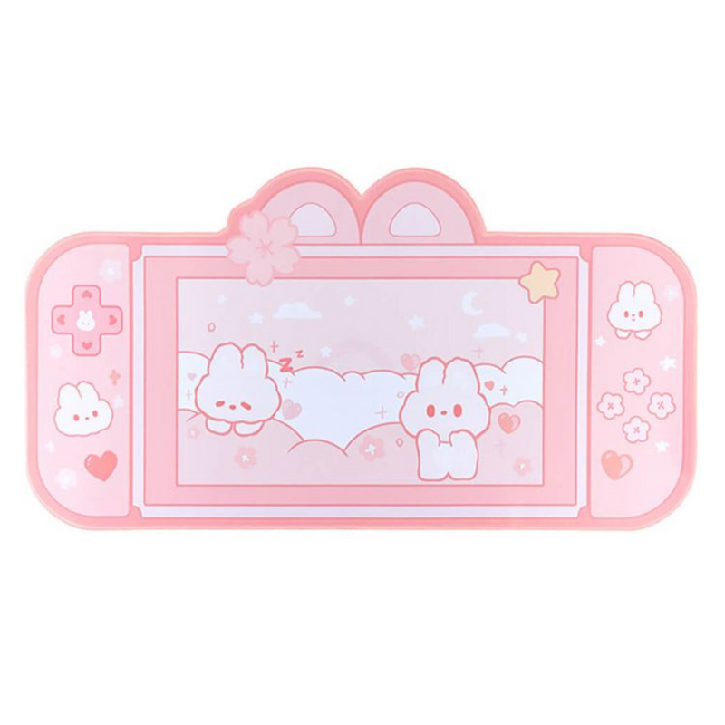 ANYMOB Mouse Pad Pink Bunny Kawaii Gaming Mat Cute Bunny Desk Pad Rubber Mat Protector