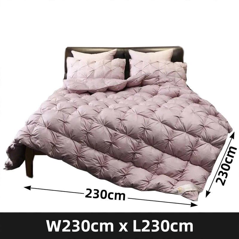 ANYHOUZ Old Rose Quilted Duvet Cover – Luxury Breathable Puffer Bed Comforter
