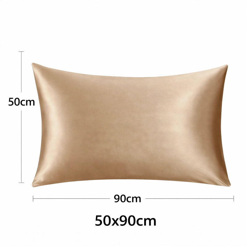 Anypillow Mulberry Silk Pillowcase Set 50x90cm – Gold with Eye Mask, Luxury Soft Silk Bedding