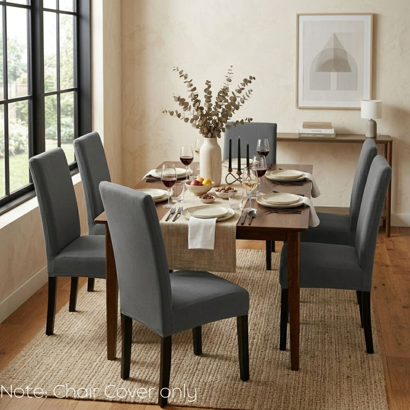 Anyseat Grey Chair Cover – Waterproof Elastic Slipcover with Anti‑Dirt Protection for Dining Room, Kitchen, Wedding, Hotel, Banquet & Restaurant