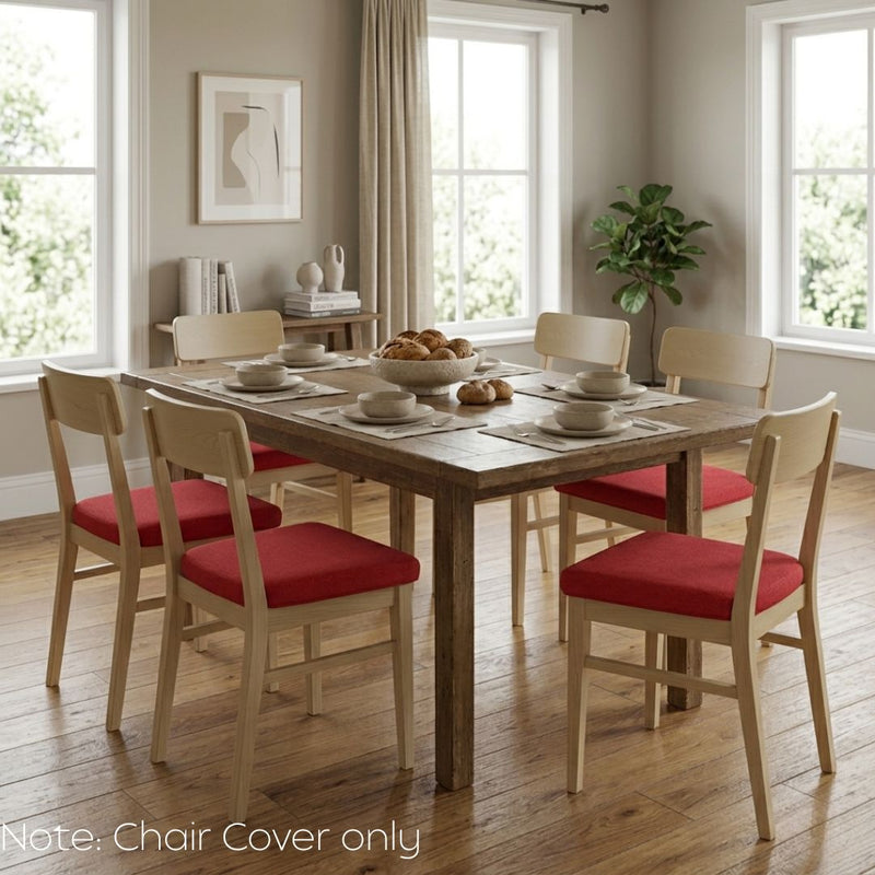 Anyseat Wine Red Plain No Print Chair Cover – Stretch Washable Removable Seat Cover for Dining & Kitchen