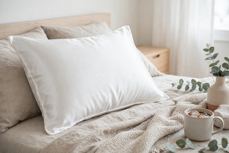 Anypillow Pillowcase 50x75cm White Pure Real Silk For Comfortable And Relaxing Home Bed