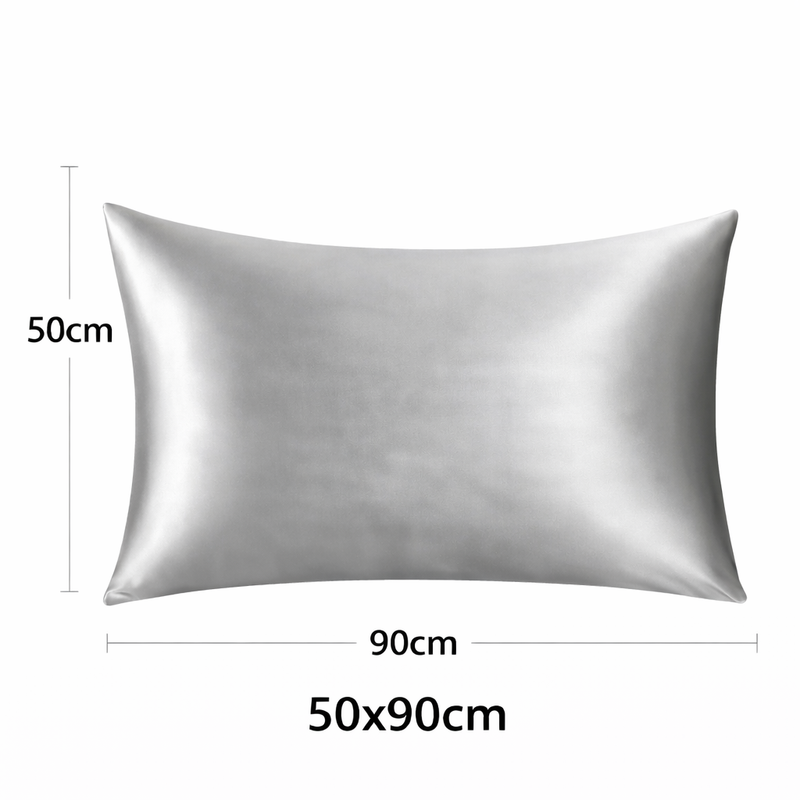 ANYHOUZ Pillowcase 50x90cm Light Gray Natural Mulberry Silk For Comfortable And Relaxing Home Bed