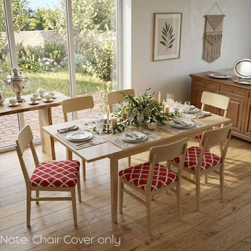 Anyseat Red White Print Chair Cover – Stretch Washable Removable Seat Cover for Dining & Kitchen