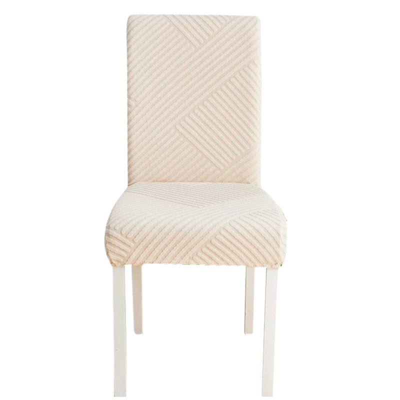 Anyseat Chair Cover Beige Knitted Lines Design with Anti-Dirt and Elastic Material for Dining Room Kitchen Wedding Hotel Banquet Restaurant