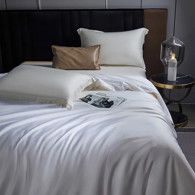 Anycozy Duvet Cover White Premium Soft Mulberry Silk Blanket Comforter 3000G