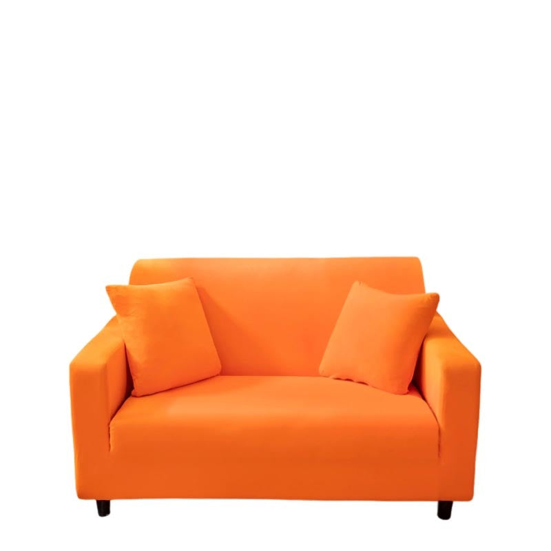 Anyseat 2 Seater Sofa Cover Plain Orange Style and Protection For Living Room Sofa Chair Elastic Stretchable Slipcover