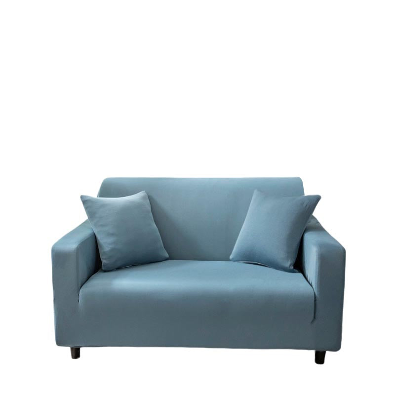 Anyseat 2 Seater Sofa Cover Plain Grey Blue Style and Protection For Living Room Sofa Chair Elastic Stretchable Slipcover